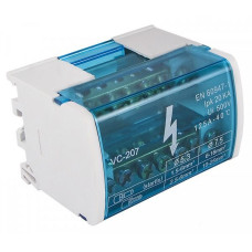 Шина нульова в корпусі VC-207 (2 бруска по 7 отв.) Шина нульова в корпусі VC-207 (2 бруска по 7 отв.)