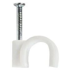 Скоба для кріплення кабеля кругла 18 мл АСКО (1/50шт) Скоба для кріплення кабеля кругла 18 мл АСКО (1/50шт)