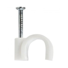 Скоба для кріплення кабеля кругла 7 мл АСКО (1/100шт) Скоба для кріплення кабеля кругла 7 мл АСКО (1/100шт)