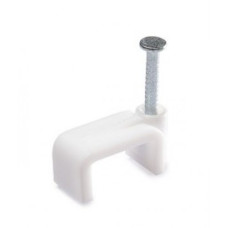 Скоба для кріплення кабелю, плоска 12 мм АСКО (1/100шт) Скоба для кріплення кабелю, плоска 12 мм АСКО (1/100шт)