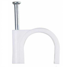 Скоба для кріплення кабеля кругла 10 мл АСКО (1/100шт) Скоба для кріплення кабеля кругла 10 мл АСКО (1/100шт)